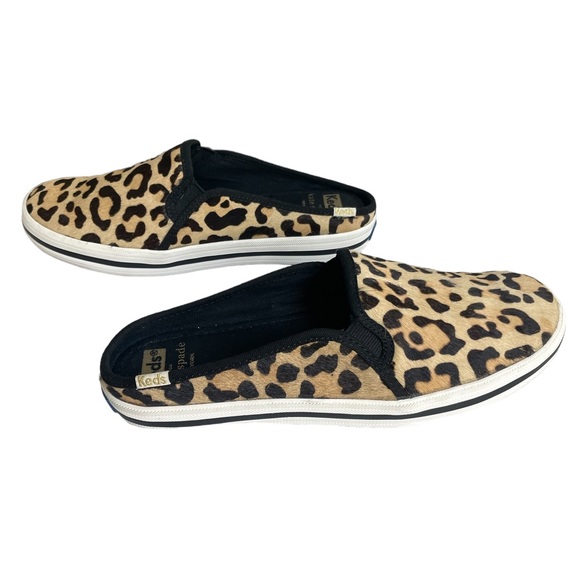 Keds x Kate Spade New York Double Decker Calf Hair type leopard mule women's Sz7 - Picture 4 of 11